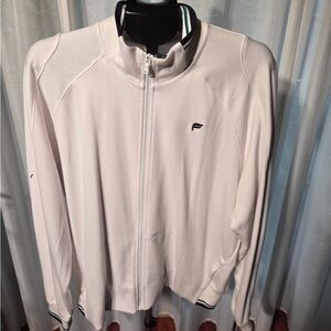 NEW Fabletics White Lafayette Jacket Full Zip Performance Athleisure Sports XL
